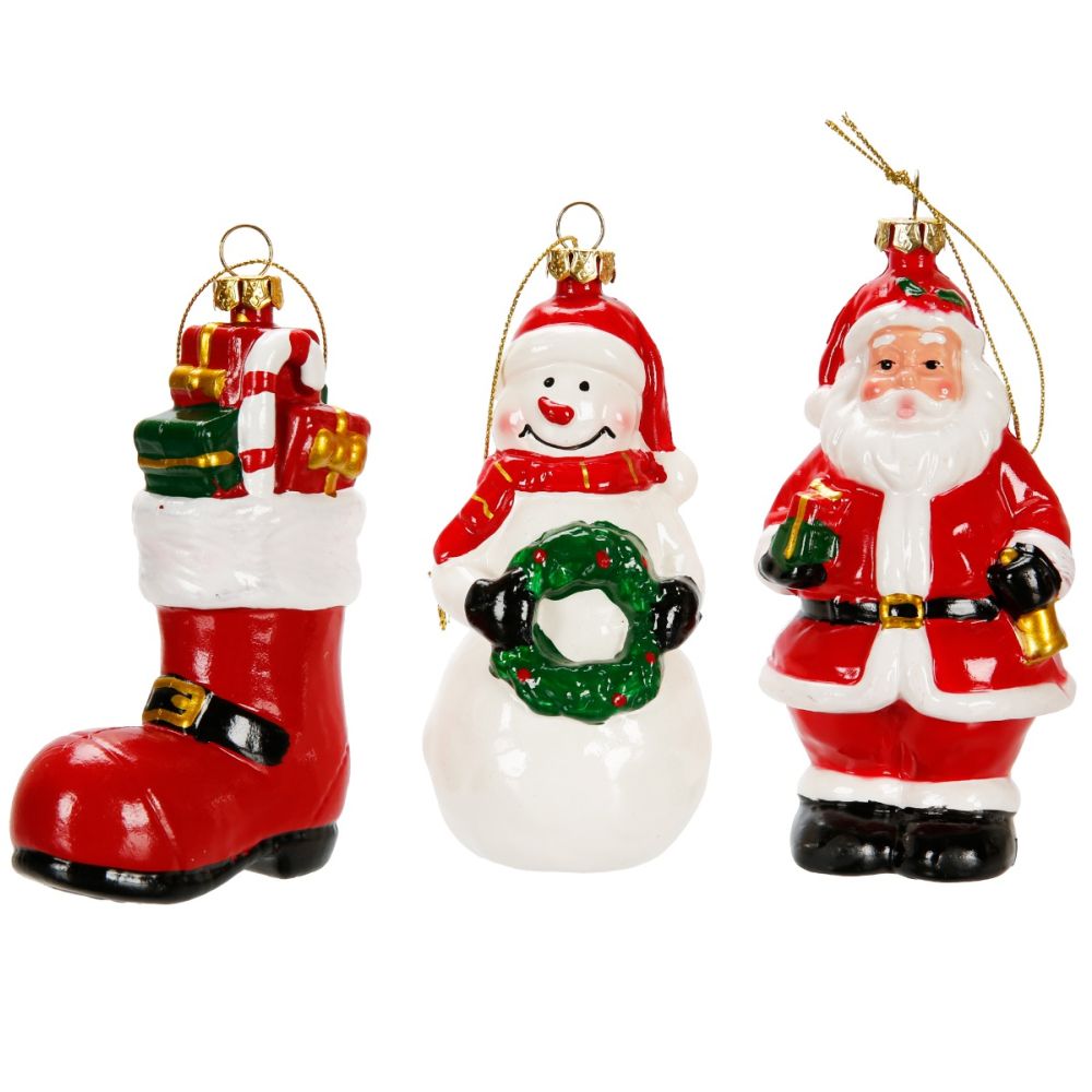 Set 3 decoratiuni, Alska, Om de zapada, Mos Craciun si gheata cu cadouri