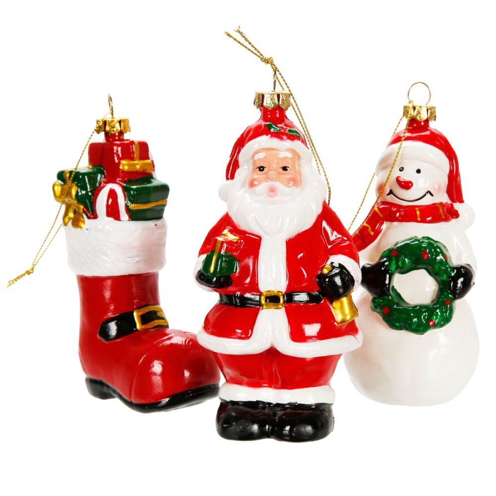 Set 3 decoratiuni, Alska, Om de zapada, Mos Craciun si gheata cu cadouri