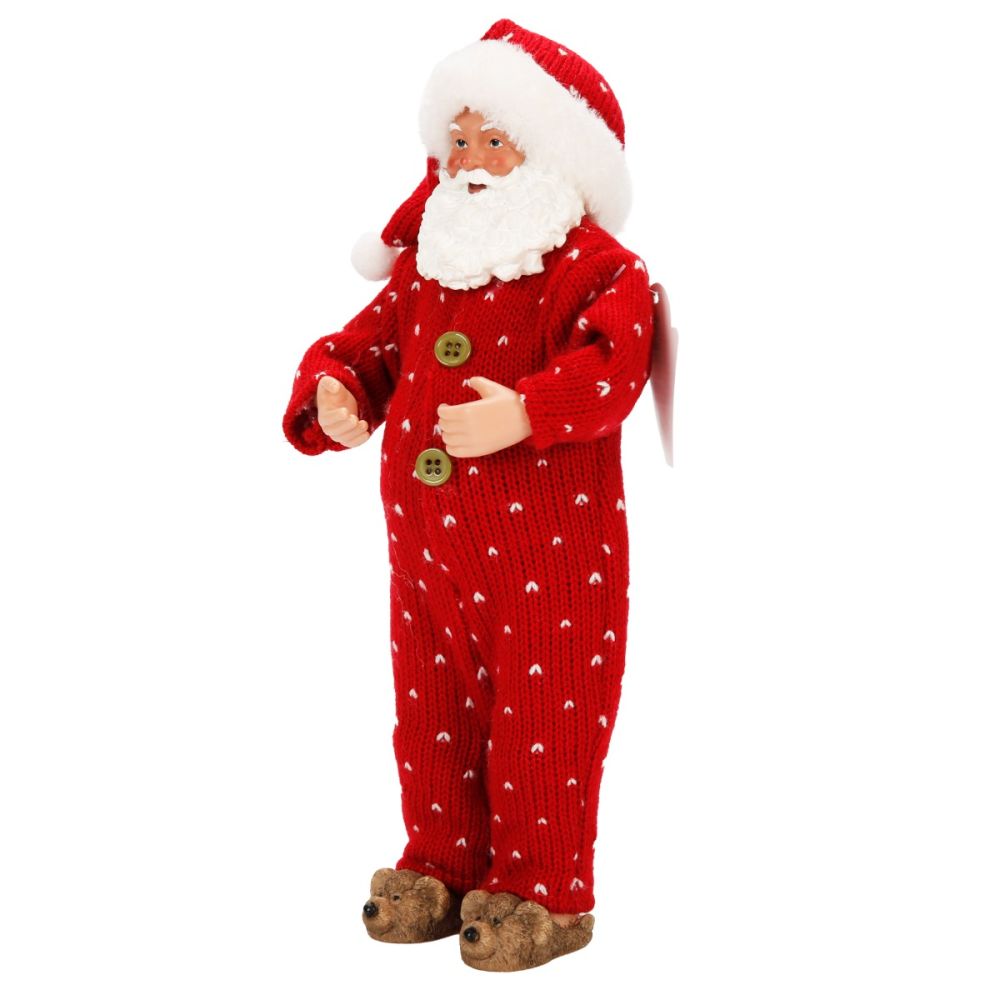 Figurina decorativa, Alska, Mos Craciun in pijamale, 28 cm