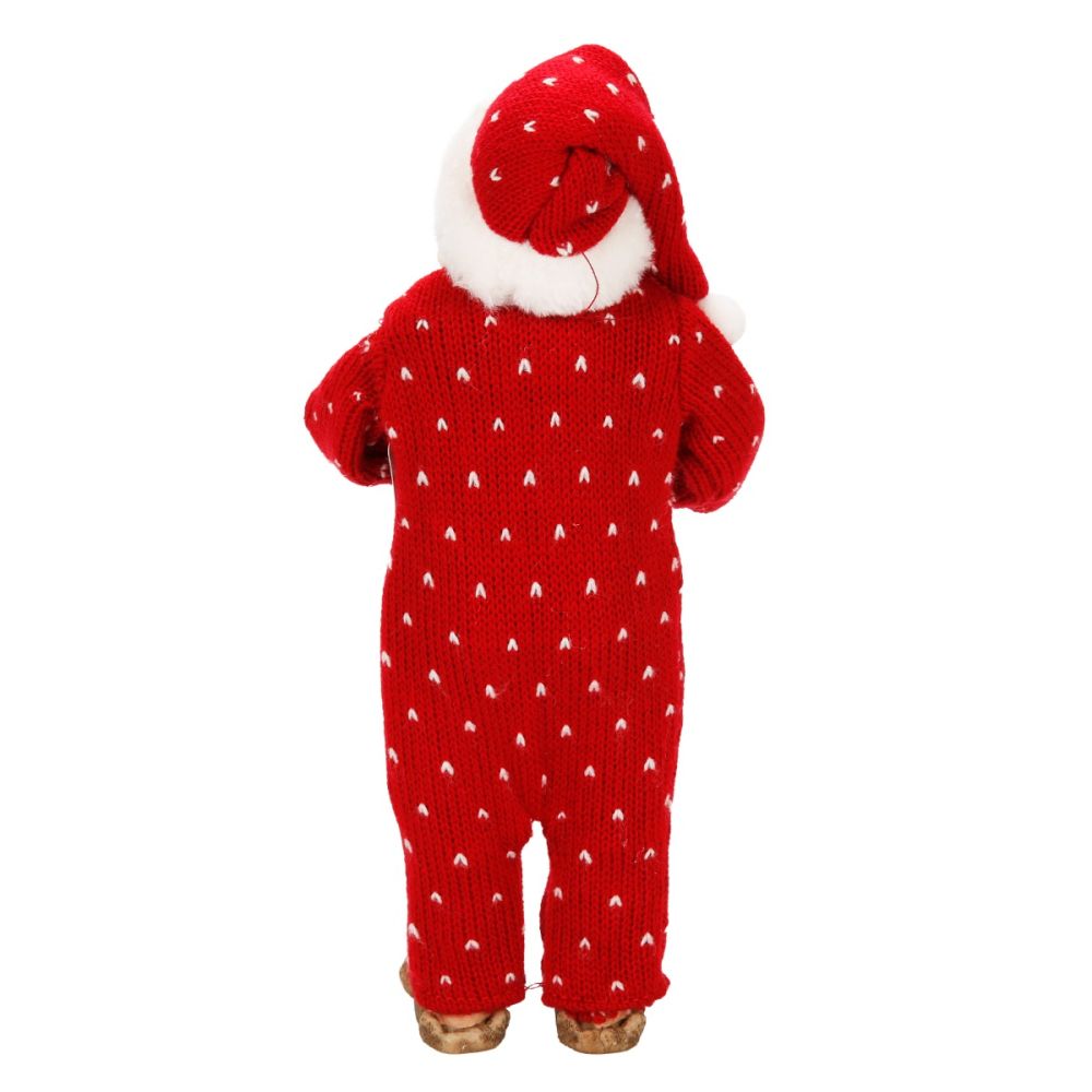 Figurina decorativa, Alska, Mos Craciun in pijamale, 28 cm