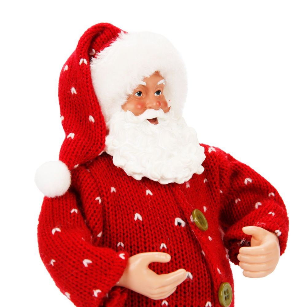 Figurina decorativa, Alska, Mos Craciun in pijamale, 28 cm