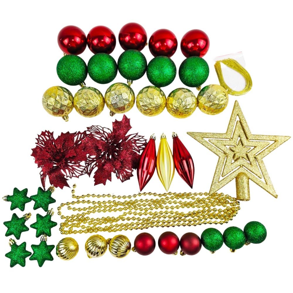 Set globuri si ornamente de Craciun, Alska, Multicolor