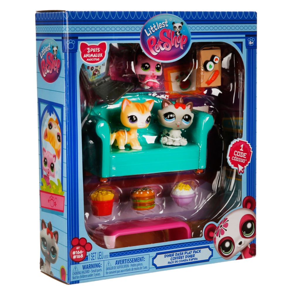 Set 3 figurine, Littlest Pet Shop, Diner Dash
