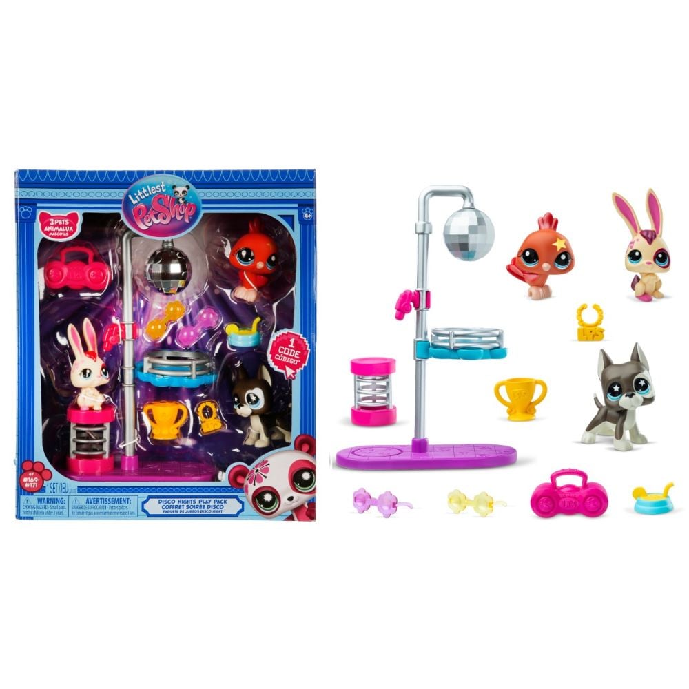 Set 3 figurine, Littlest Pet Shop, Disco Nights