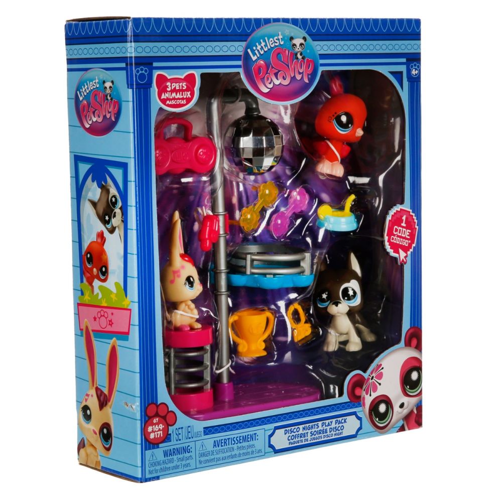 Set 3 figurine, Littlest Pet Shop, Disco Nights
