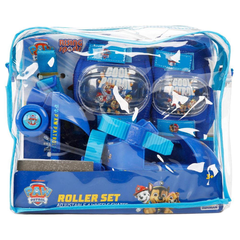 Set patine cu rotile si protectii, Rising Sports, Paw Patrol, Marime 25-31, Albastru