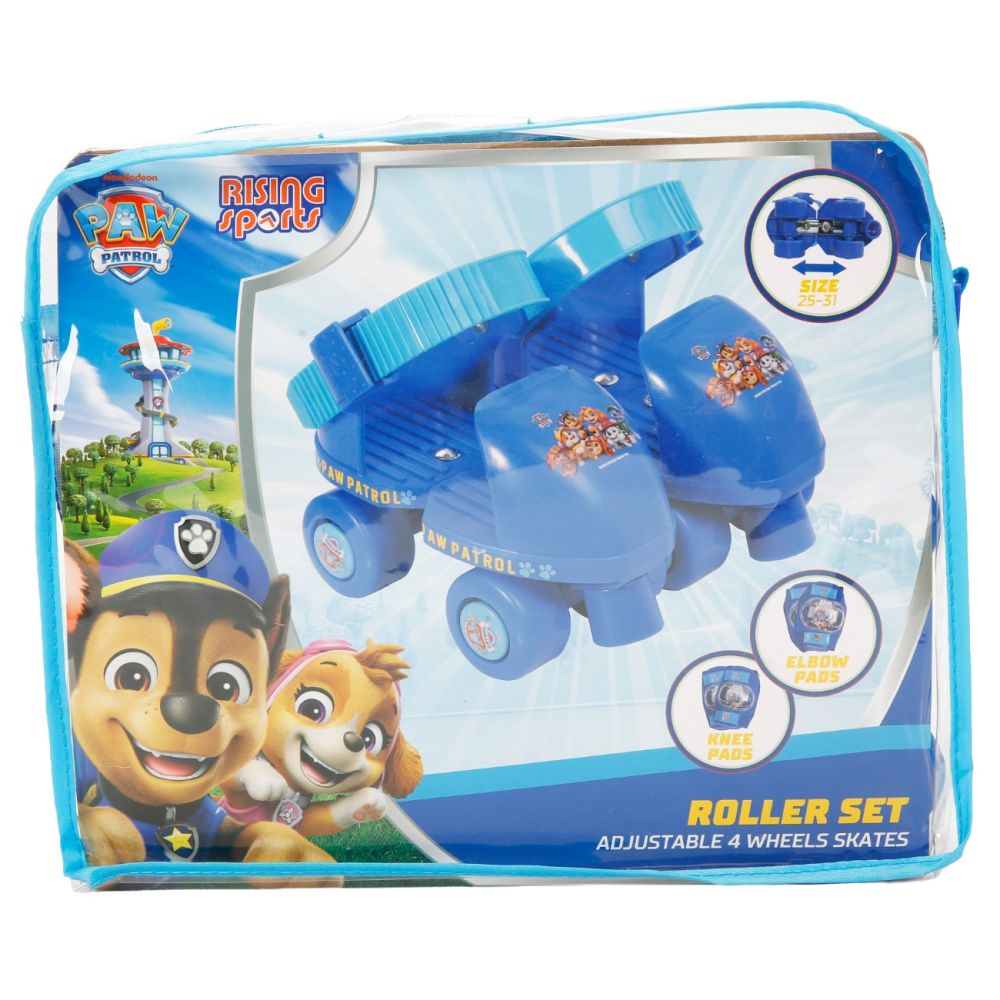 Set patine cu rotile si protectii, Rising Sports, Paw Patrol, Marime 25-31, Albastru