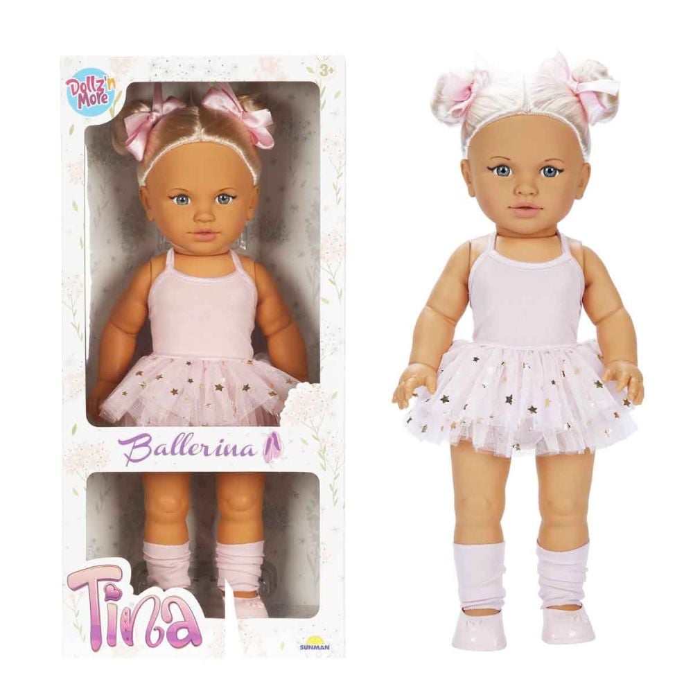 Papusa Dollz And More, Tina balerina, Roz deschis, 45 cm