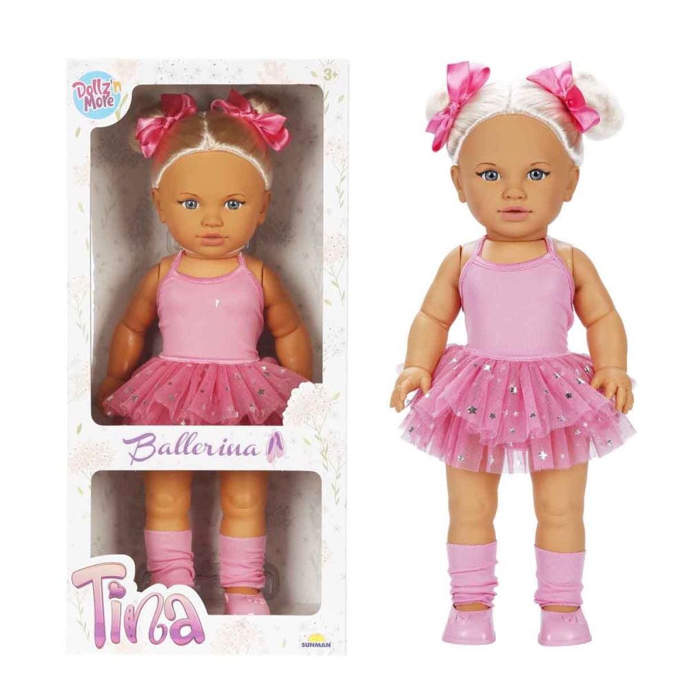 Papusa Dollz And More, Tina balerina, Roz inchis, 45 cm