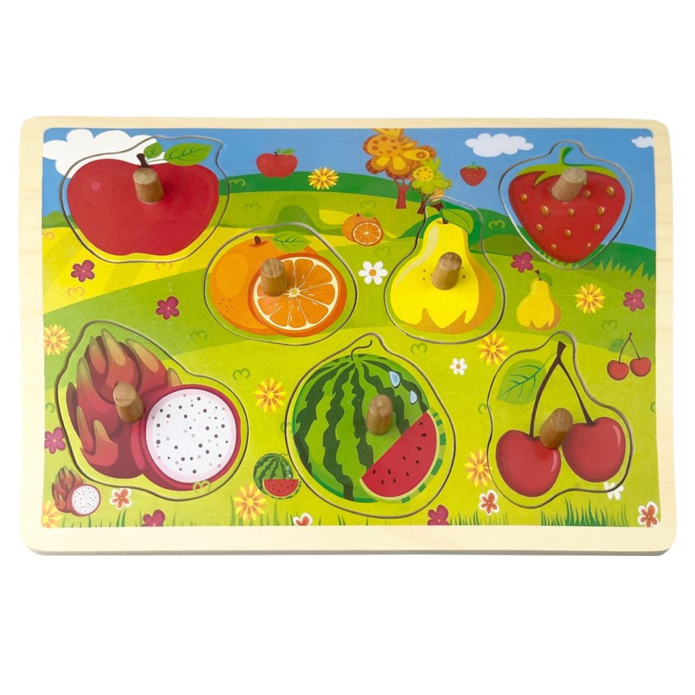 Puzzle din lemn, Fructe, 7 piese