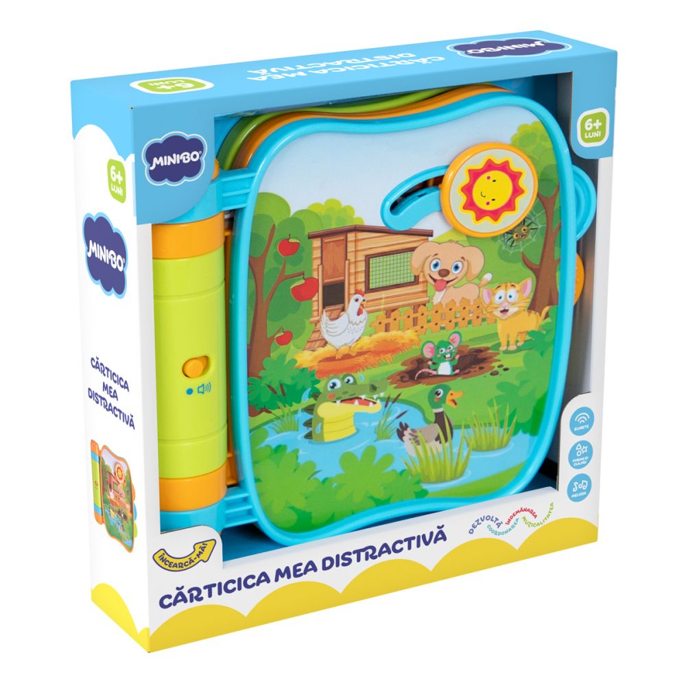 Carte interactiva cu sunete, Minibo, Animalute