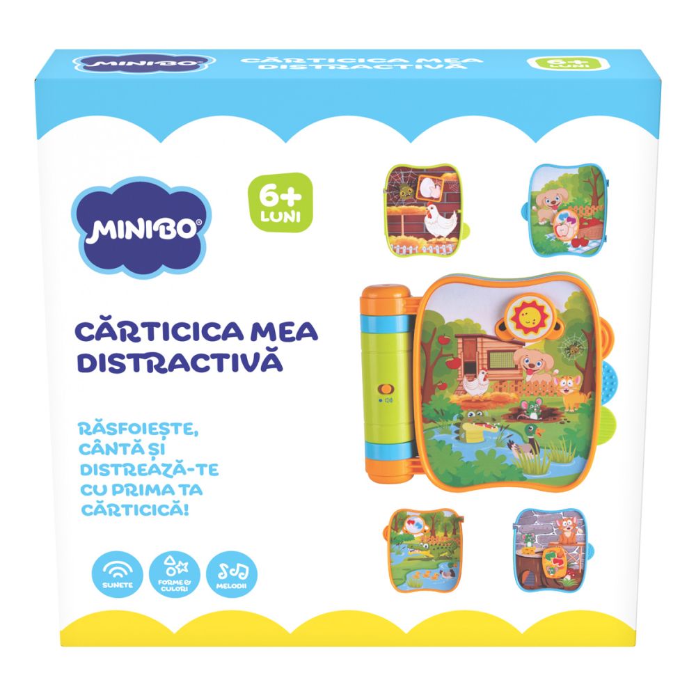 Carte interactiva cu sunete, Minibo, Animalute