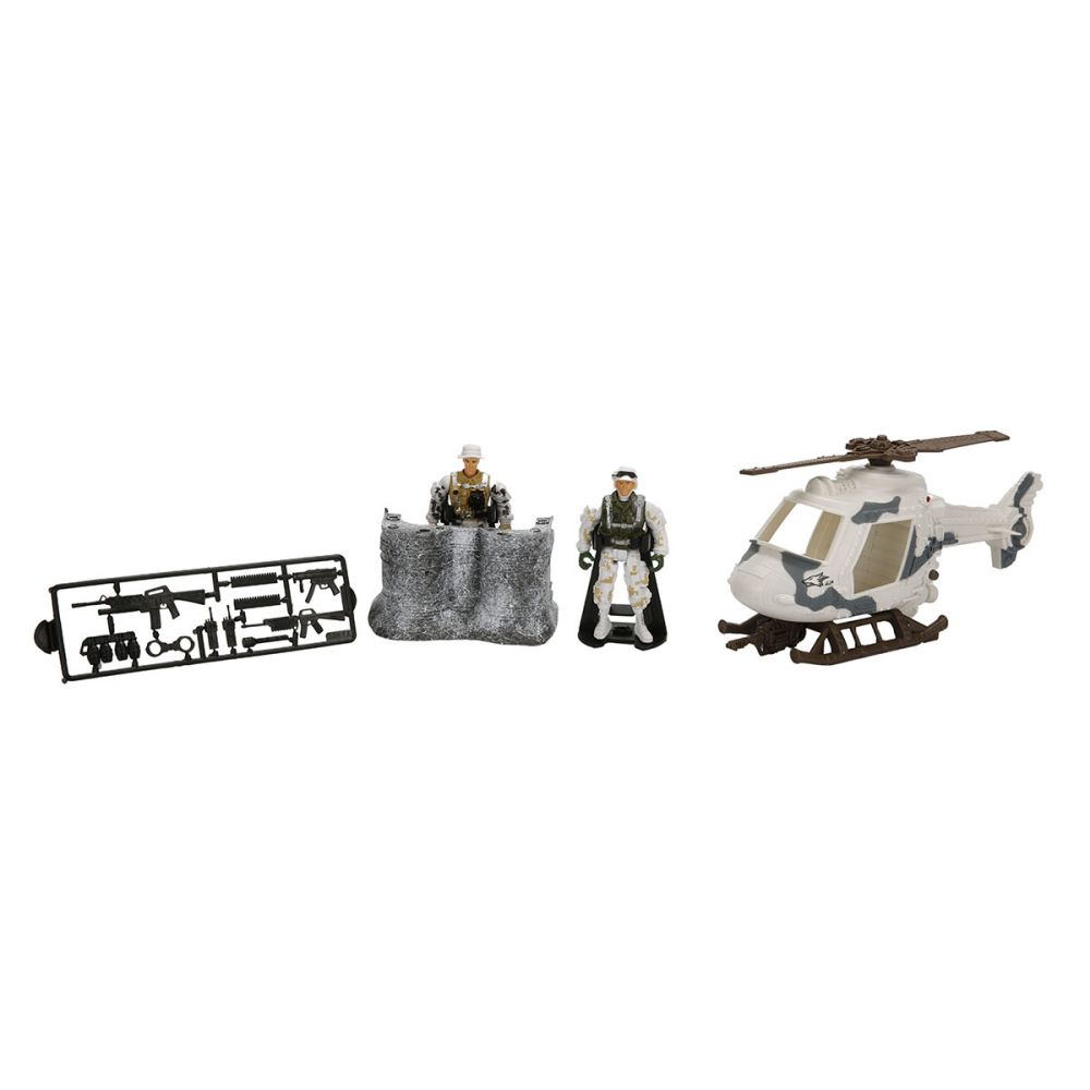 Set vehicul de iarna cu figurine, Hero Combat, Elicopter