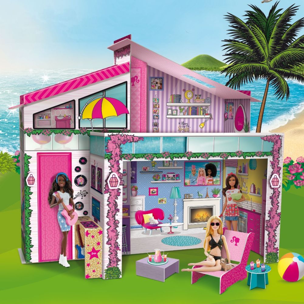 Set de joaca cu papusa, Lisciani, Casa de vara a lui Barbie
