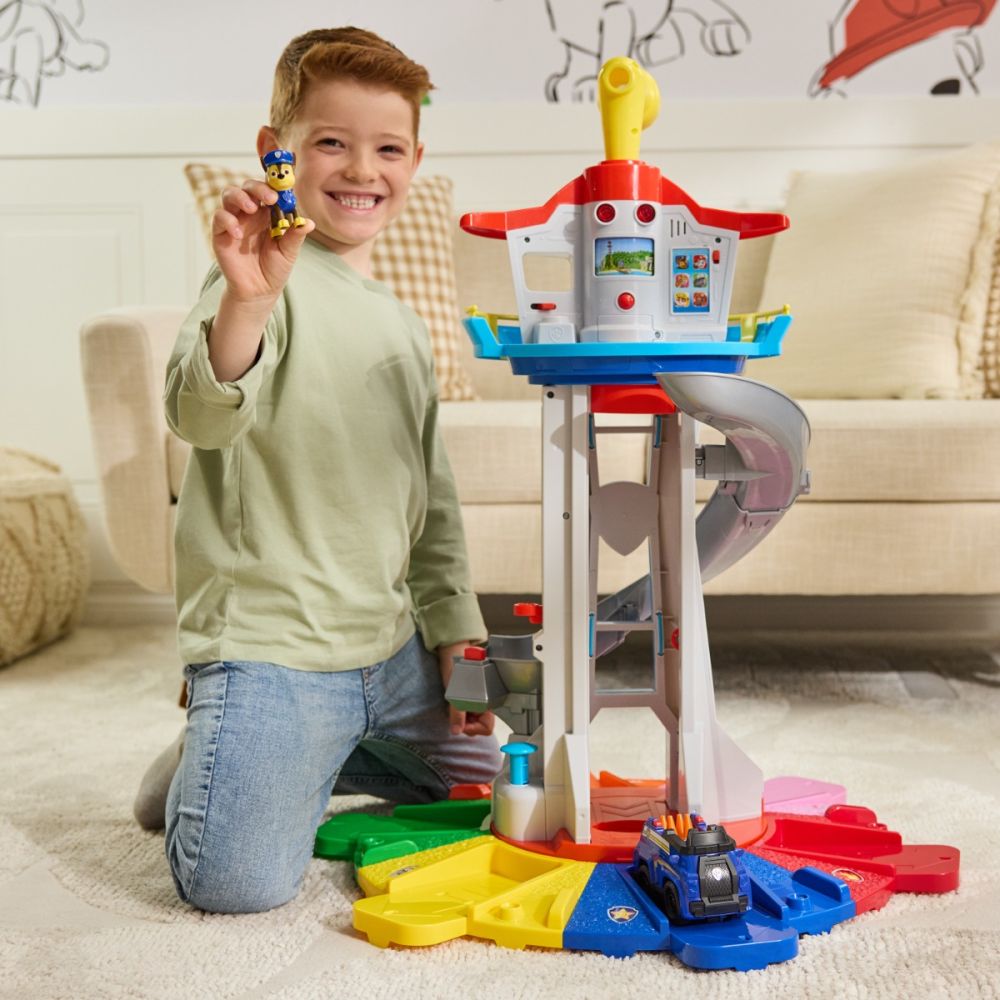 Set de joaca vehicul si turnul de control, Paw Patrol, My Size Lookout Tower, 6073778