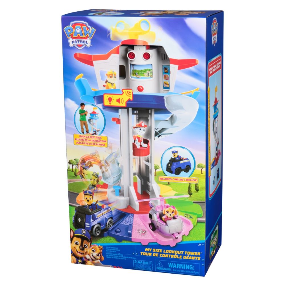 Set de joaca vehicul si turnul de control, Paw Patrol, My Size Lookout Tower, 6073778
