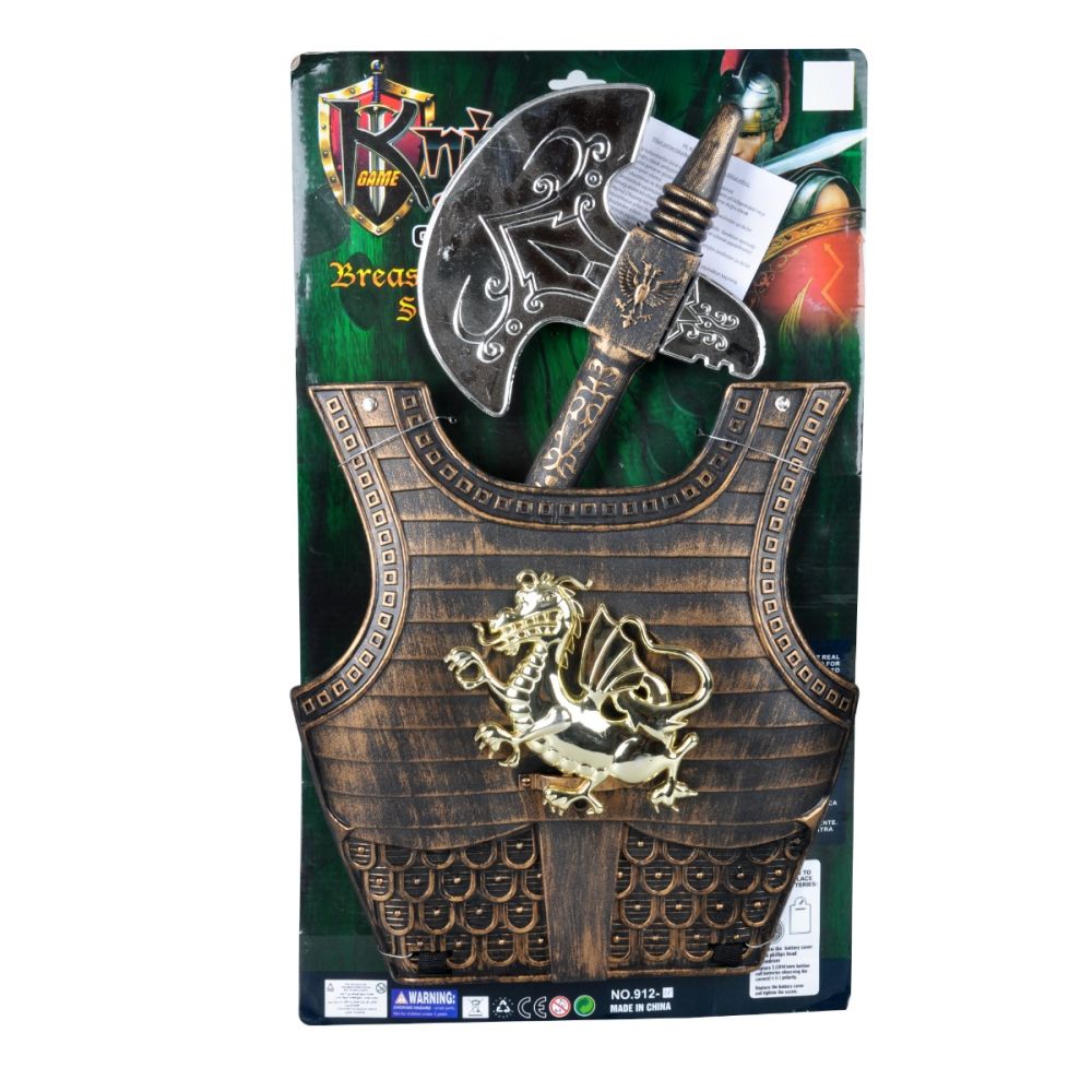 Set pentru cavaler, topor si armura cu lumini si sunete, Paladin