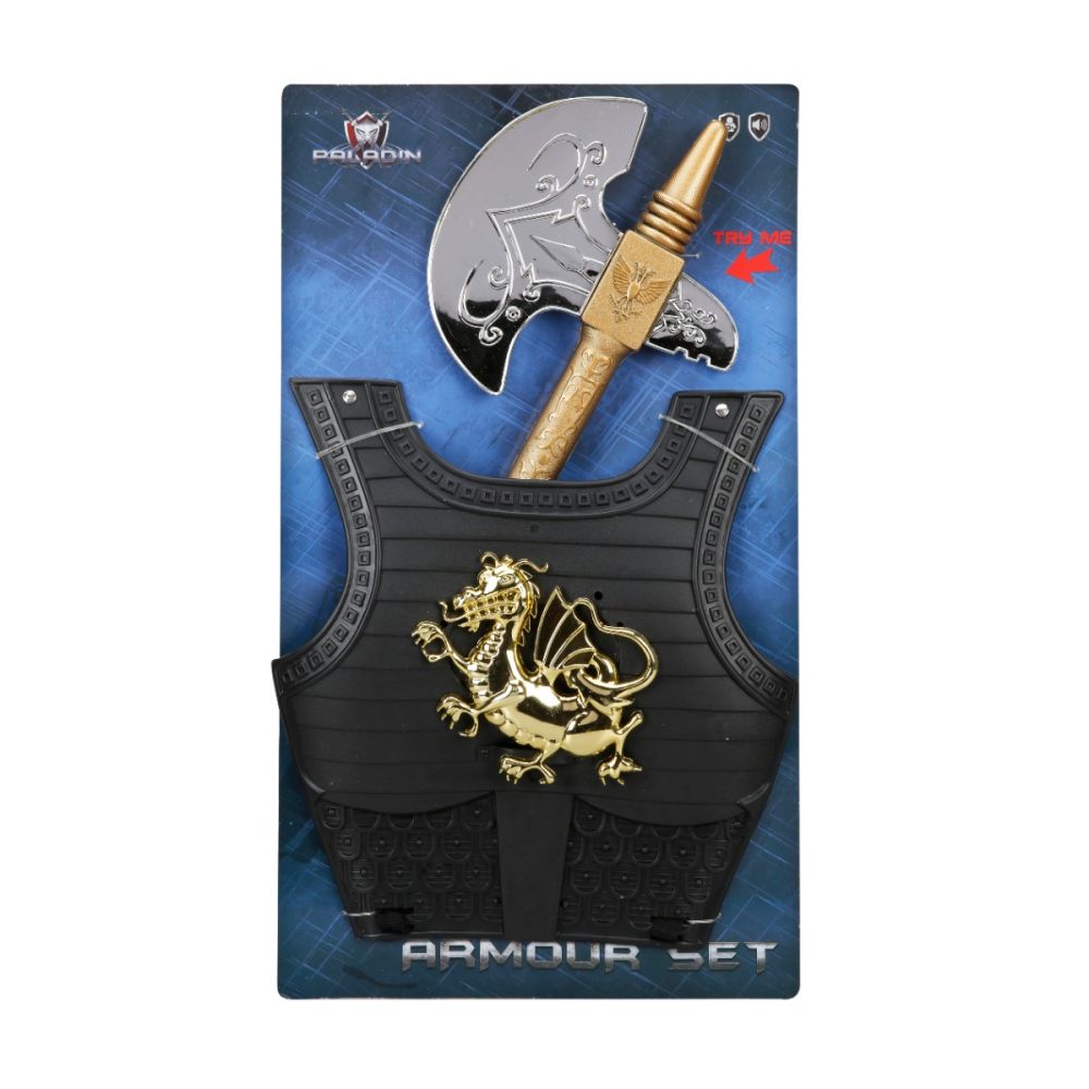 Set pentru cavaler, topor si armura cu lumini si sunete, Paladin