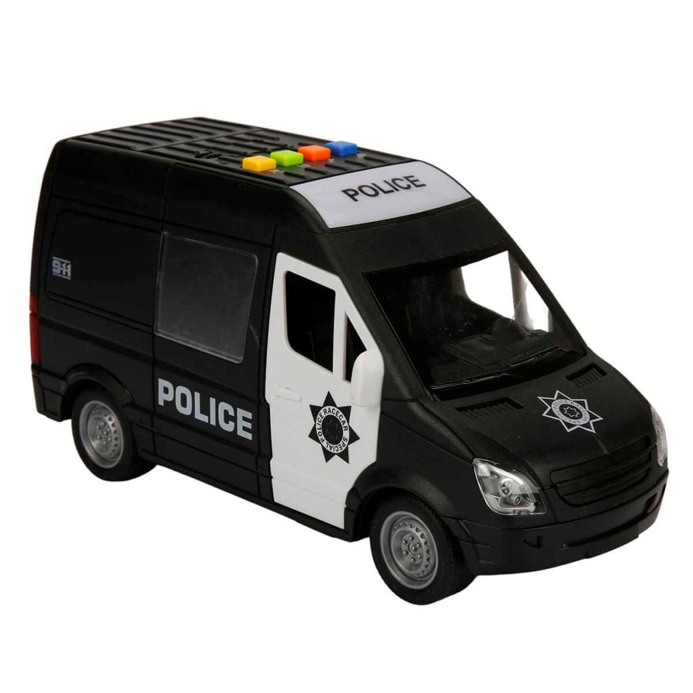 Masina de politie cu lumini si sunete Maxx Wheels, 1:16, Negru