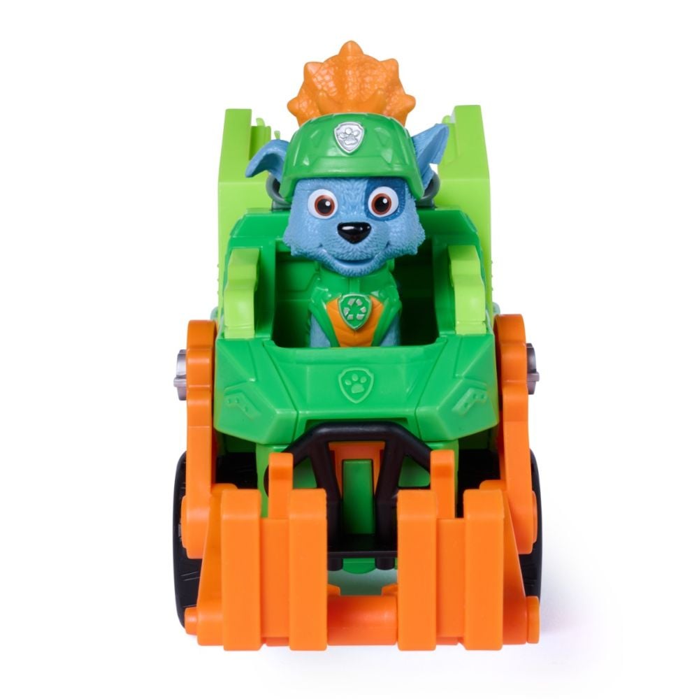 Vehicul de salvare cu figurina, Paw Patrol, Dino Rescue Recycler, Rocky, 6075772