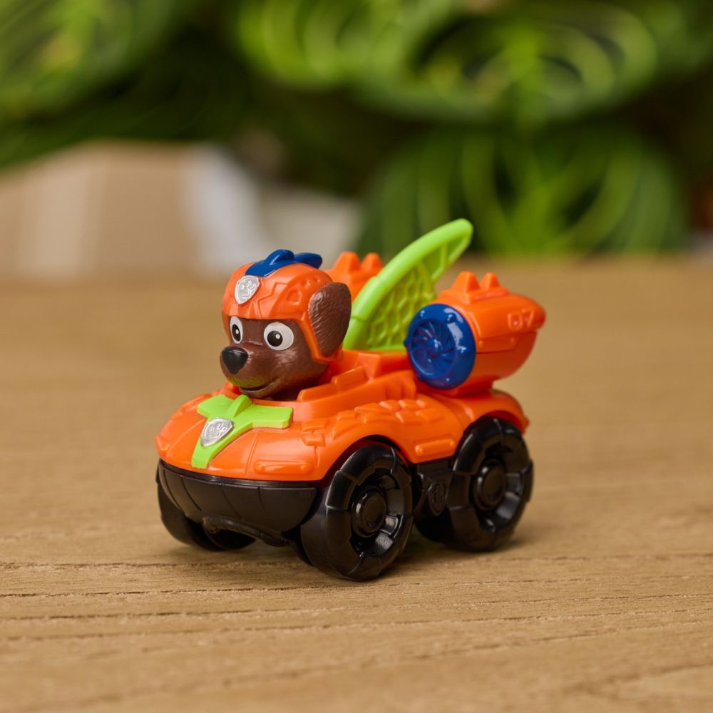 Mini vehicul cu figurina, Paw Patrol the Dino Movie, Pup Squad Racers, Zuma, 20157136