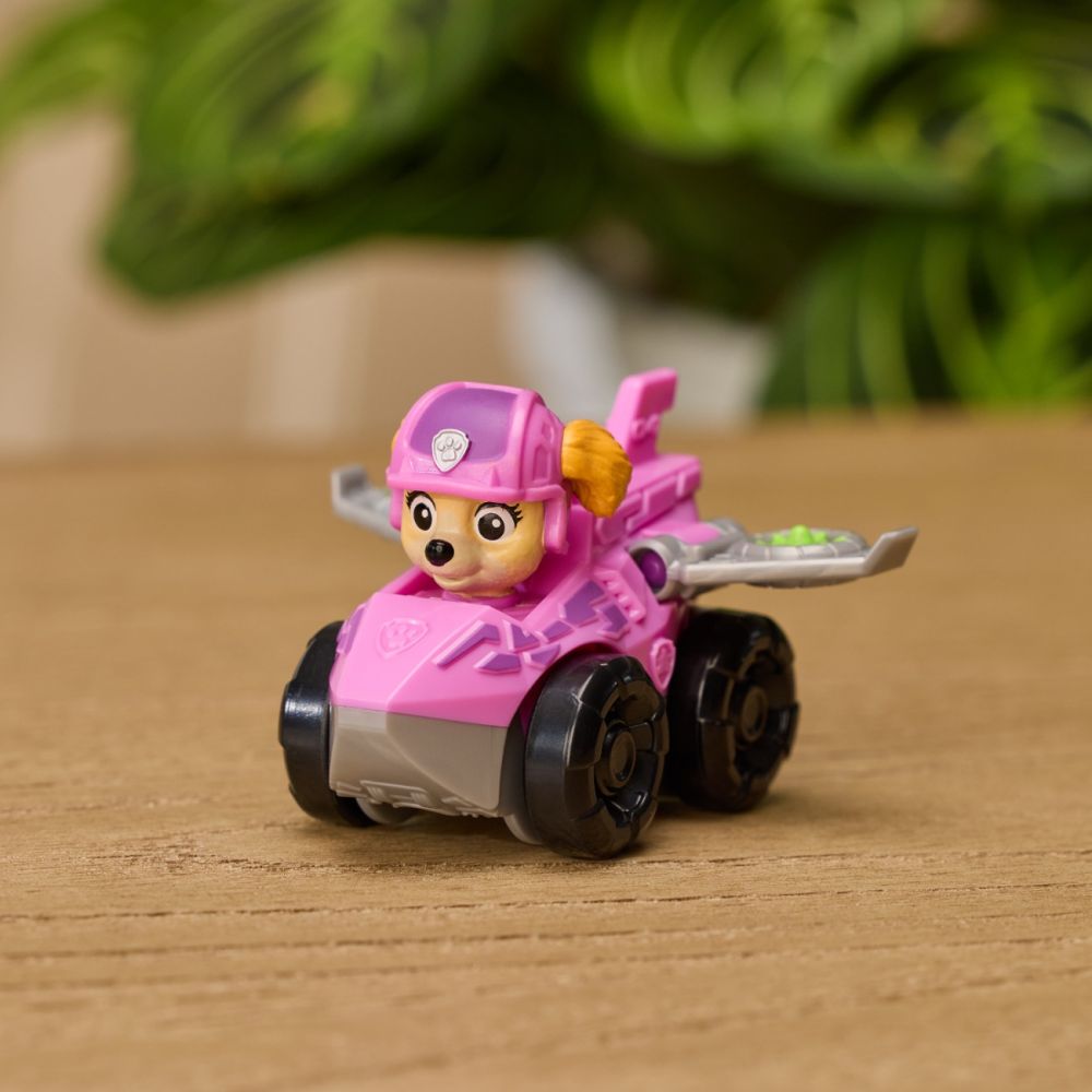Mini vehicul cu figurina, Paw Patrol the Dino Movie, Pup Squad Racers, Skye, 20157139