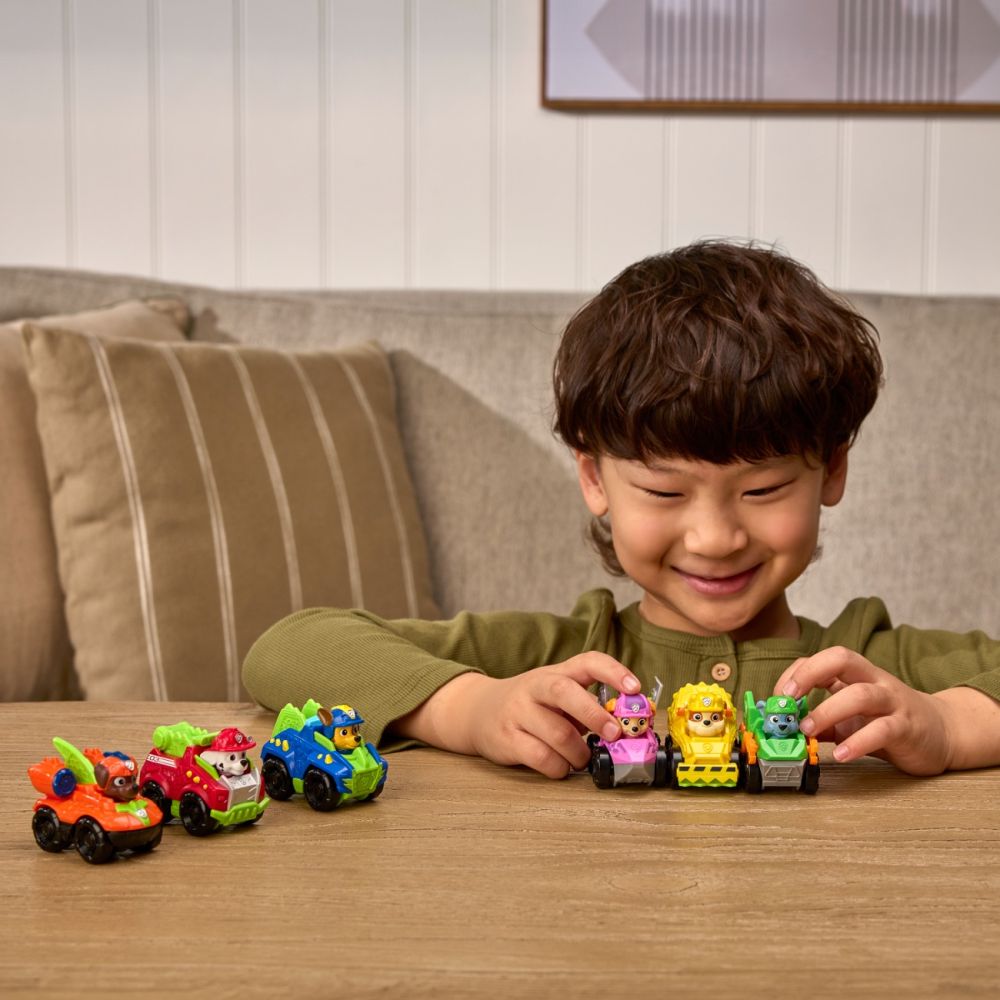 Mini vehicul cu figurina, Paw Patrol the Dino Movie, Pup Squad Racers, Skye, 20157139
