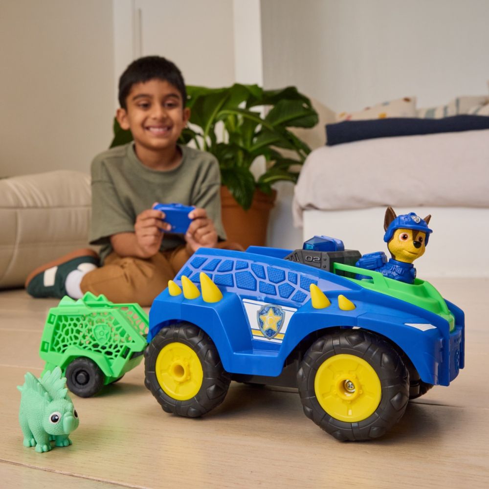 Masina cu telecomanda si figurine, Paw Patrol, Dino Tow and Dash Rc, 6076166