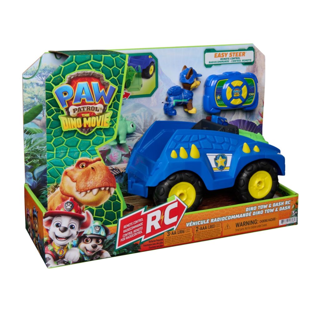 Masina cu telecomanda si figurine, Paw Patrol, Dino Tow and Dash Rc, 6076166