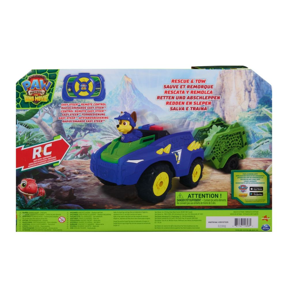 Masina cu telecomanda si figurine, Paw Patrol, Dino Tow and Dash Rc, 6076166