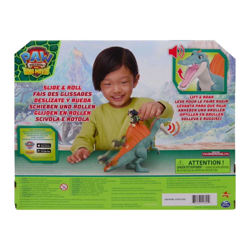 Set de joaca dinozaur si figurina, Paw Patrol, Rise and Roll Dino, 6076188