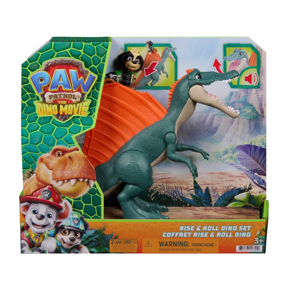 Set de joaca dinozaur si figurina, Paw Patrol, Rise and Roll Dino, 6076188