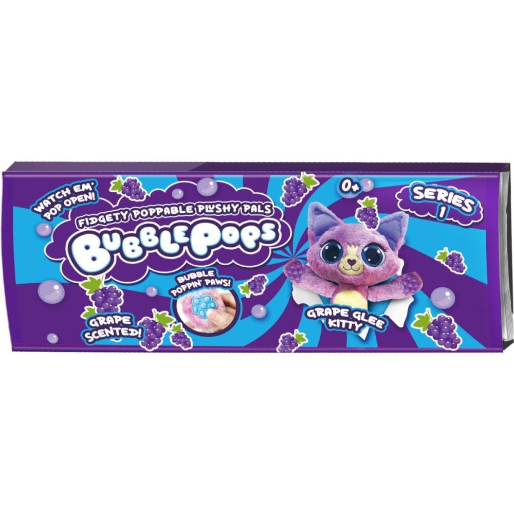 Jucarie de plus parfumata, Bubble Pops, S1, Grape Glee Kitty, 34 cm
