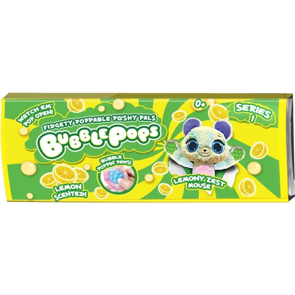 Jucarie de plus parfumata, Bubble Pops, S1, Lemony Zest Mouse, 34 cm
