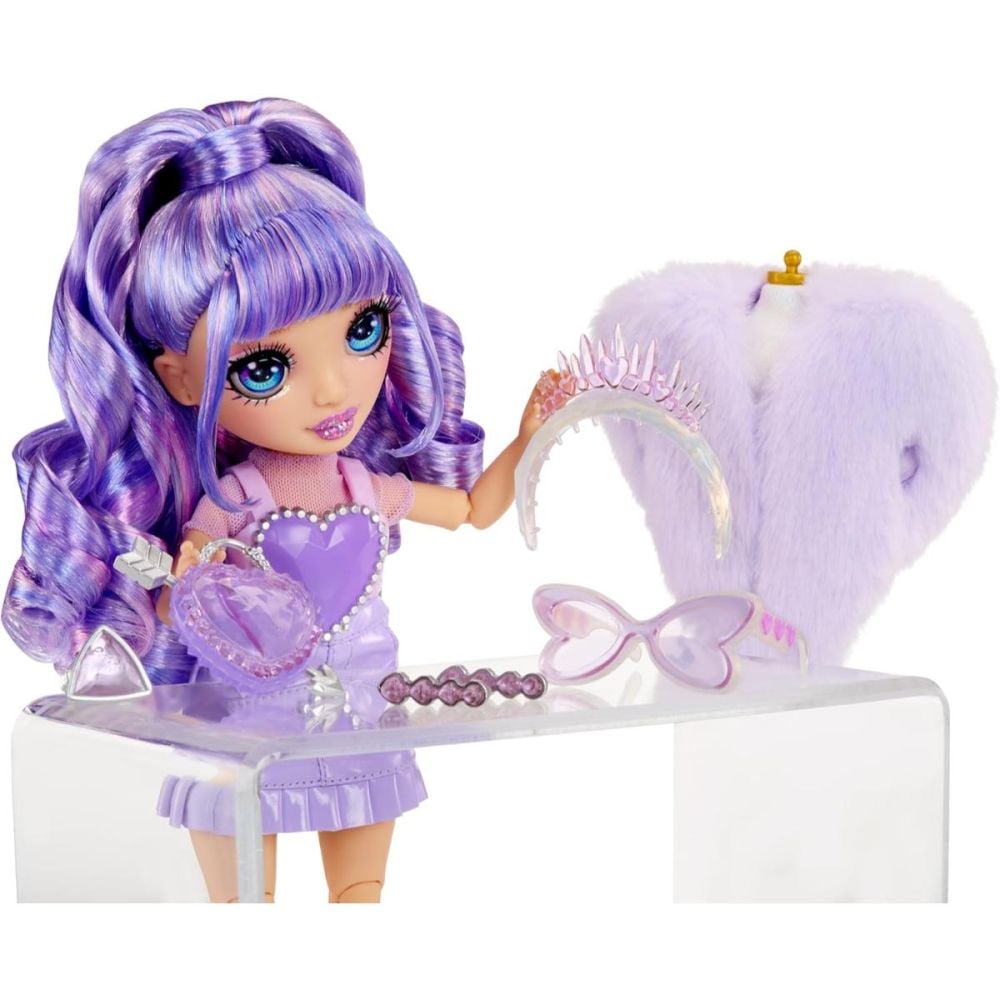 Papusa Rainbow High, Creative Crystals, Violet Willow, 121404EUC