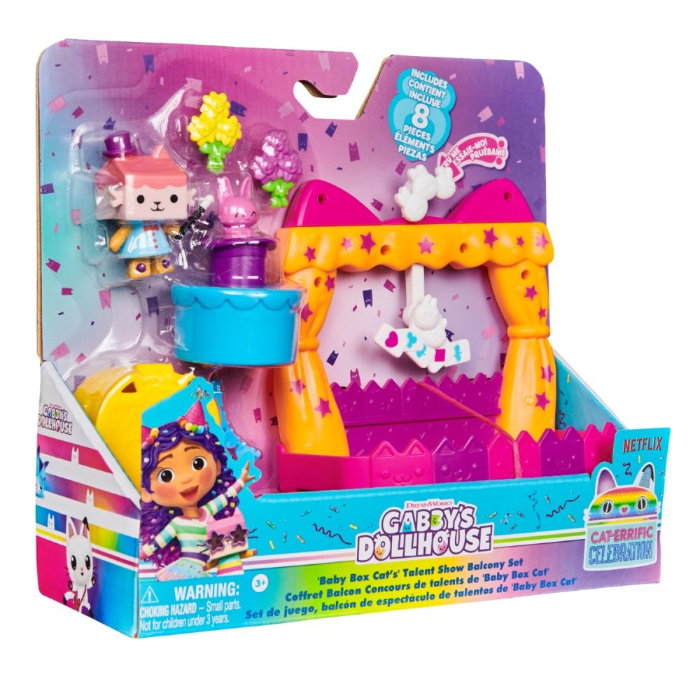 Set de joaca cu figurina, Gabbys Dollhouse, Baby Box Cats Talent Show Balcony, 20146521