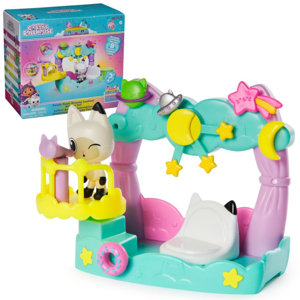 Set de joaca cu figurina, Gabbys Dollhouse, Pandy Paws Dreamy, Lookout Balcony, 20146519