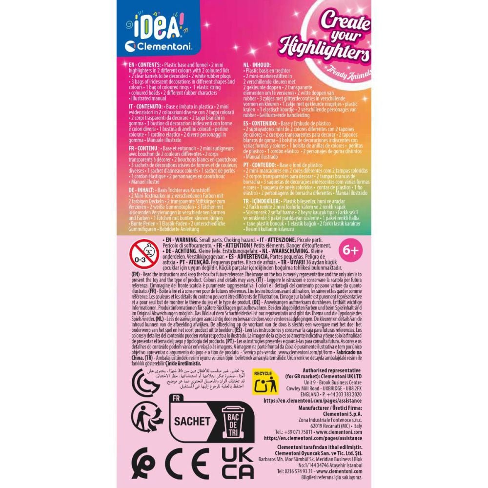 Set de creatie Clementoni Idea, Marker cu decoratiuni, Trendy Animal