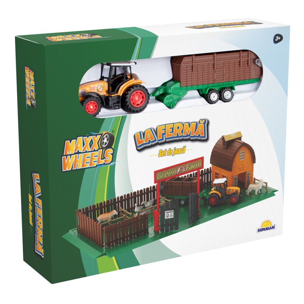 Set de joaca cu tractor la ferma animalelor, Maxx Wheels