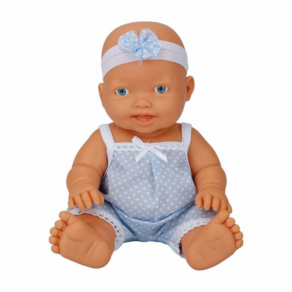 Papusa bebelus Ada, Dollz n More, cu pijama albastra, 23 cm