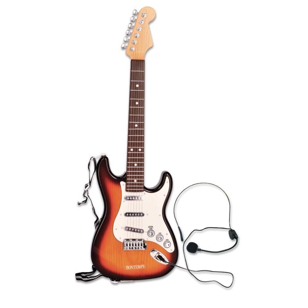 Chitara rock electronica cu microfon, Bontempi, Wireless, 67 cm