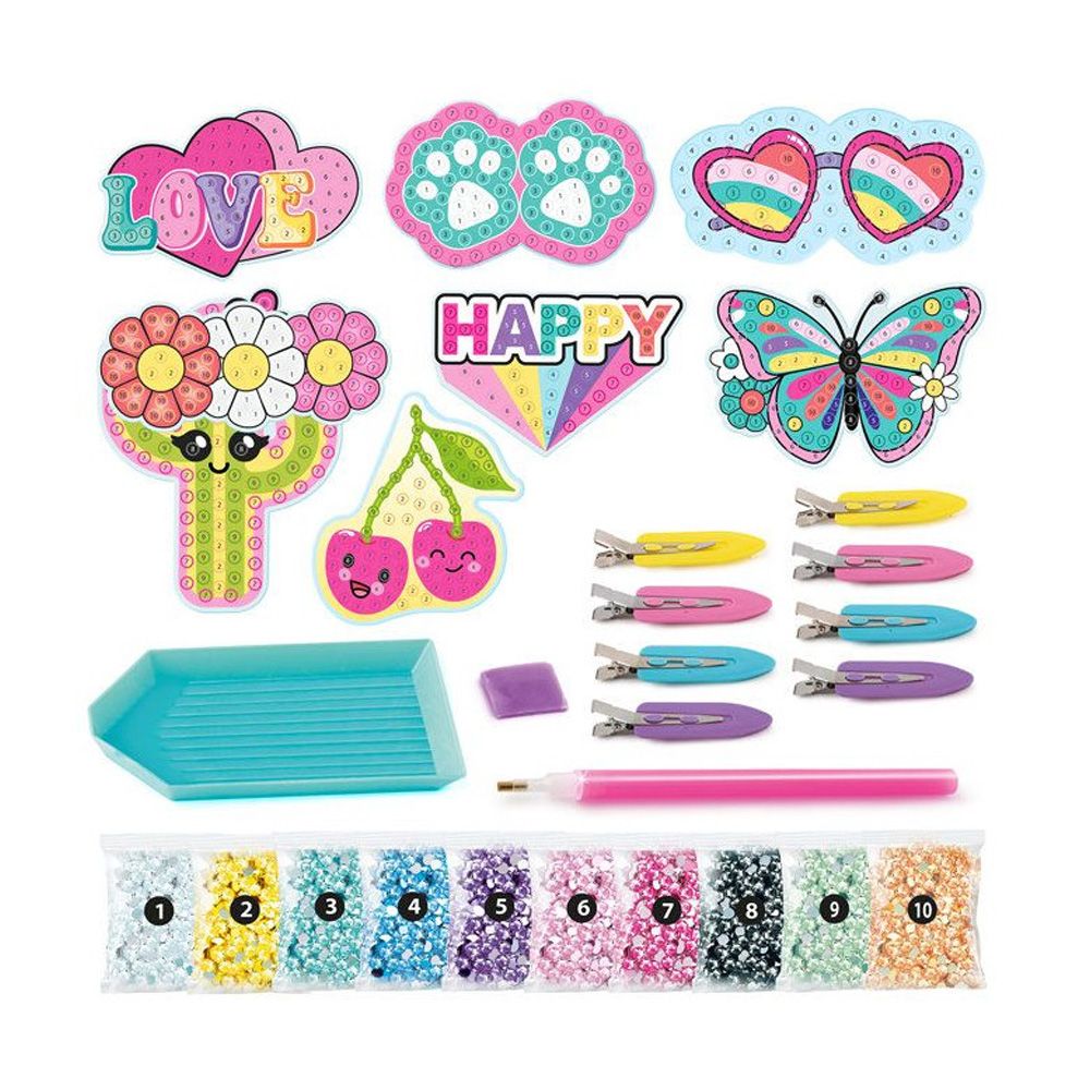 Set de creat 8 agrafe de par, Style 4 Ever, Diamond Art