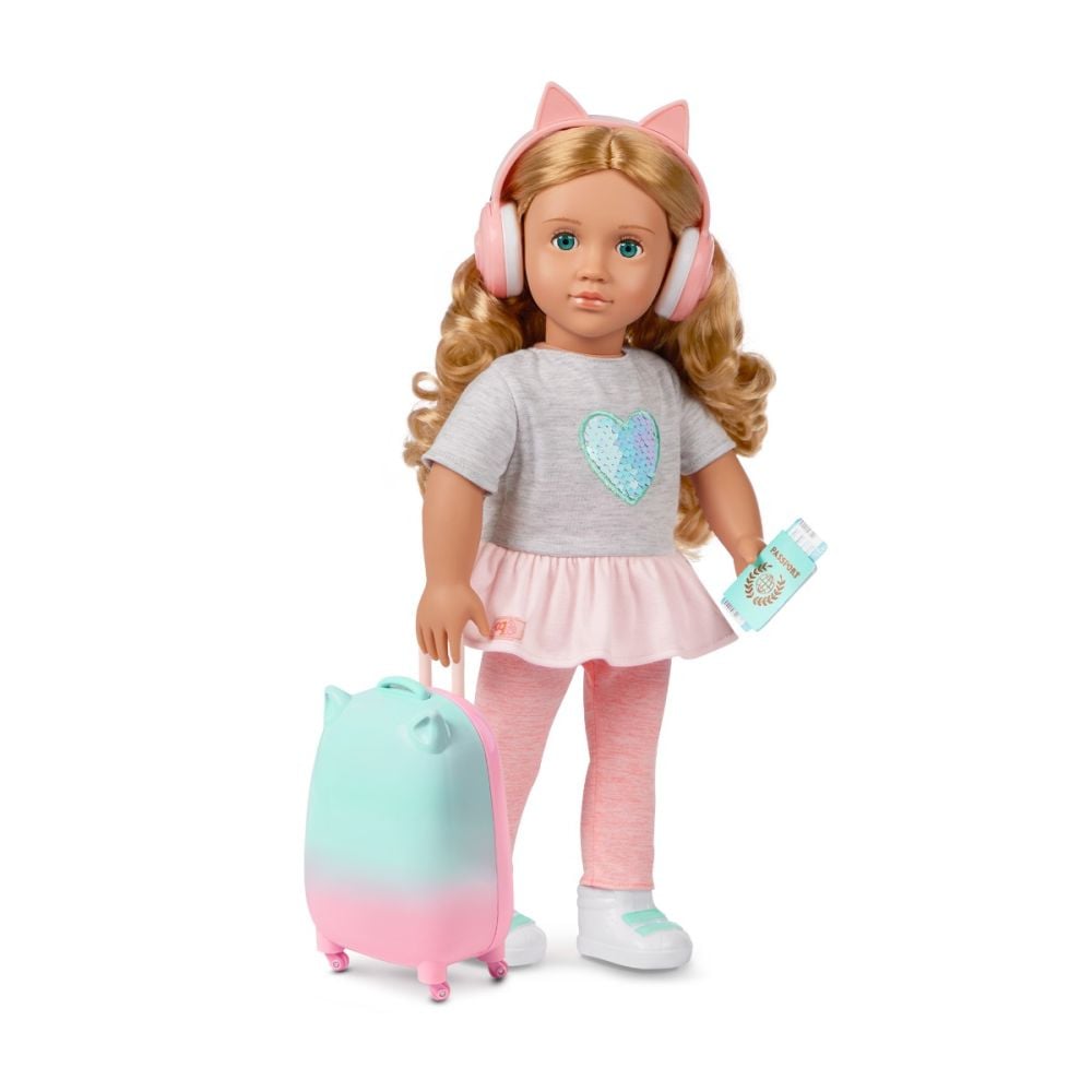 Papusa Linzi cu accesorii de calatorie, Our Generation, 46 cm