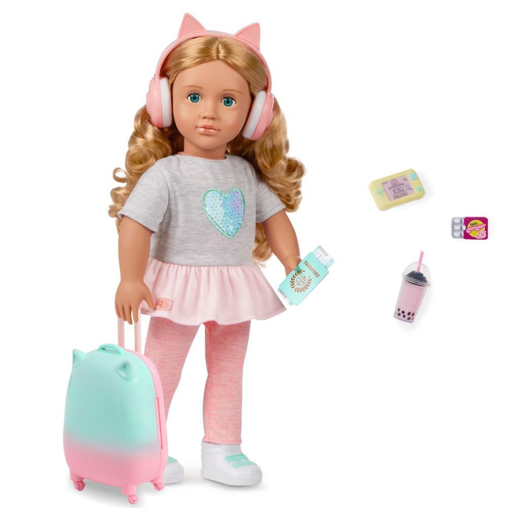 Papusa Linzi cu accesorii de calatorie, Our Generation, 46 cm