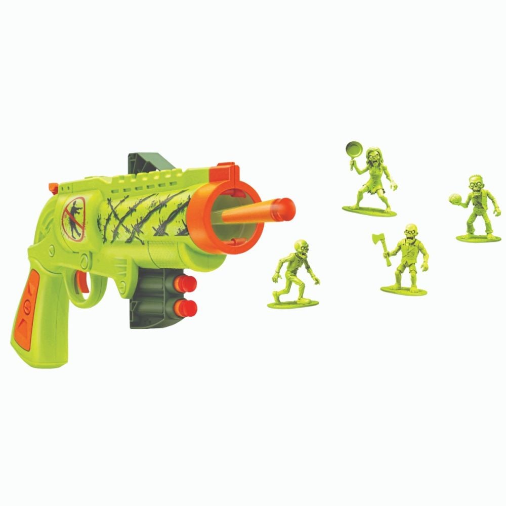 Pistol cu 9 sageti din burete, Lanard Toys, Zombie Hunter