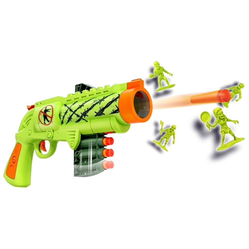 Pistol cu 9 sageti din burete, Lanard Toys, Zombie Hunter