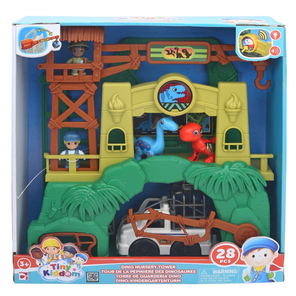 Set de joaca, Tiny Kiddom, Dino Nursery Tower, 28 piese