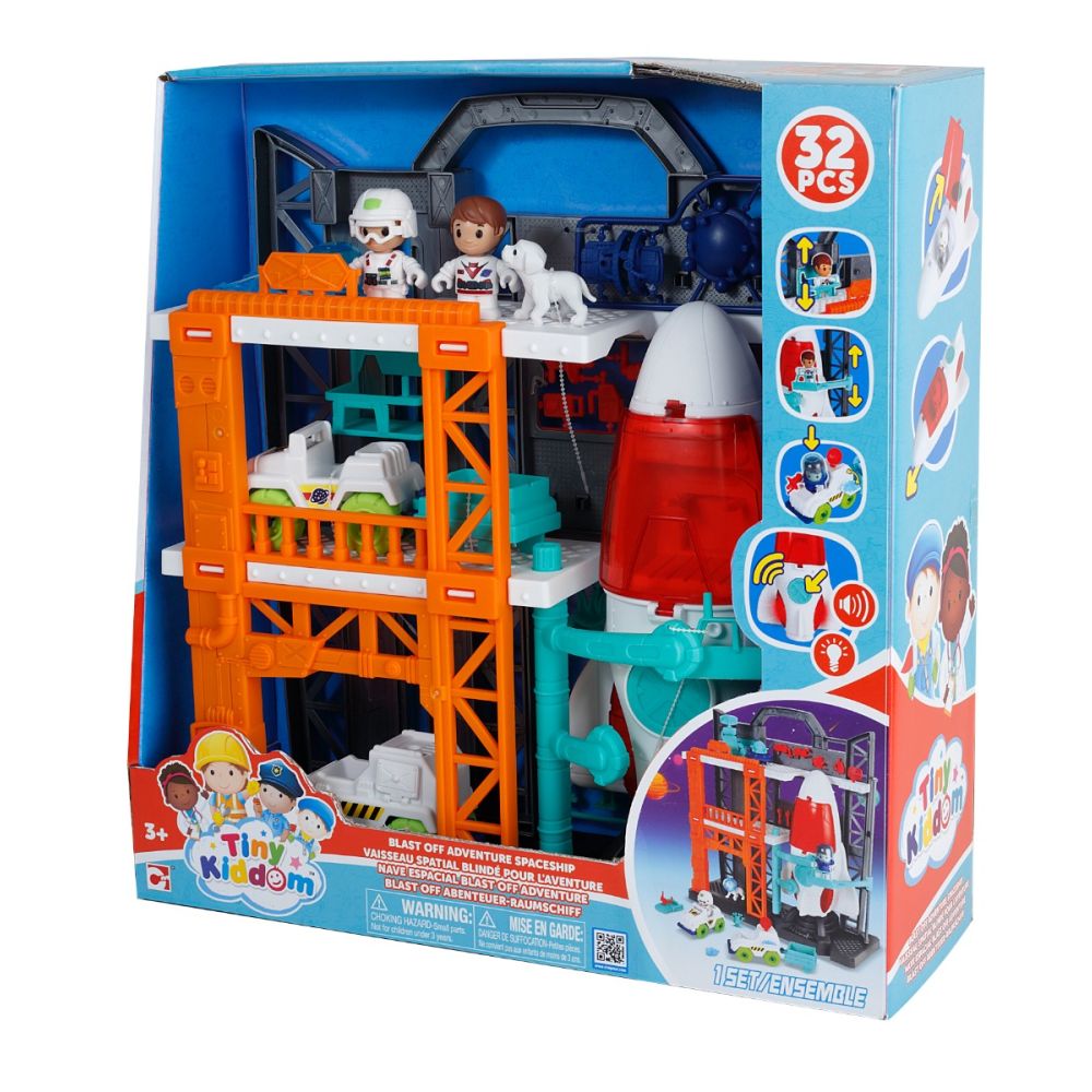 Set de joaca, Tiny Kiddom, Blast off Adventure Spaceship, 32 piese