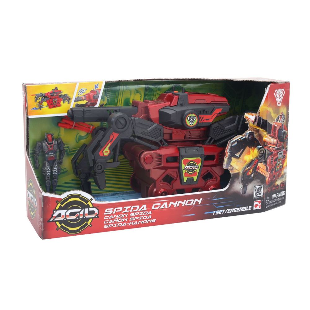 Set de joaca figurina cu vehicul de lupta si accesorii, ACID, Spida Cannon