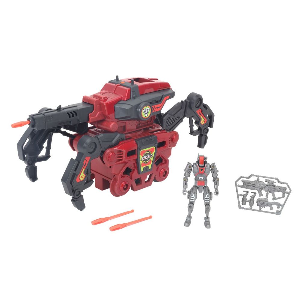 Set de joaca figurina cu vehicul de lupta si accesorii, ACID, Spida Cannon